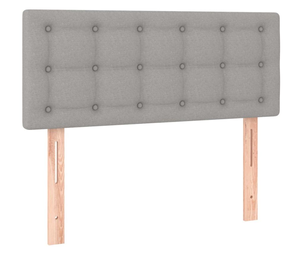 Континентално легло с матрак, светло сиво, 80x200 см, текстил - 6