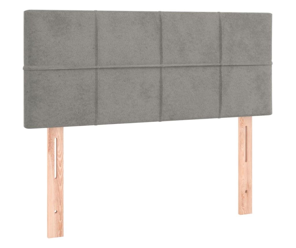 Okvir za krevet s madracem i LED rasvjetom, svijetlosiva, 120x200 cm, baršun - 7