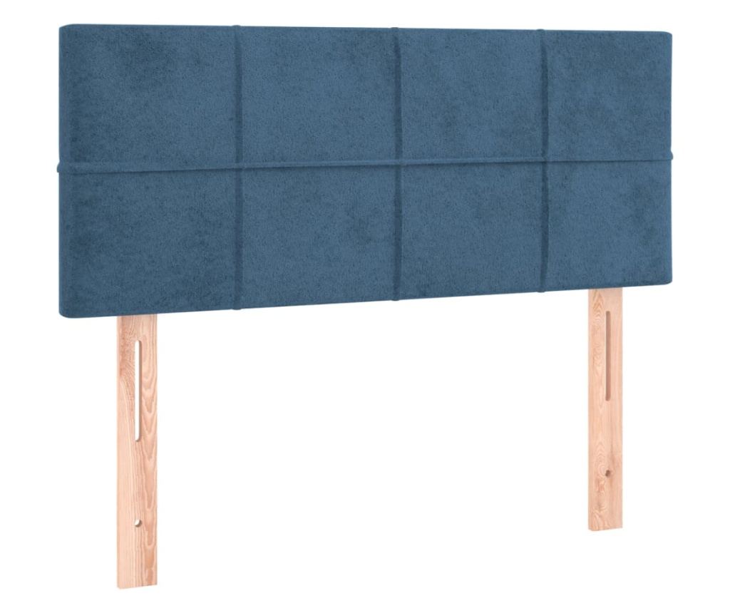 Боксспринг легло с матрак, тъмносиньо, 100x200 см, кадифе - 6