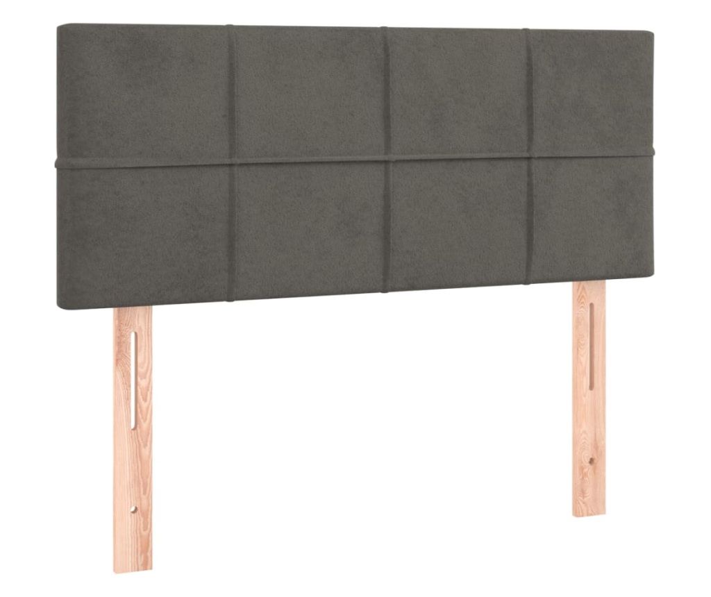 Okvir za krevet s madracem i LED rasvjetom, tamnosivi, 100x200 cm, baršun - 7