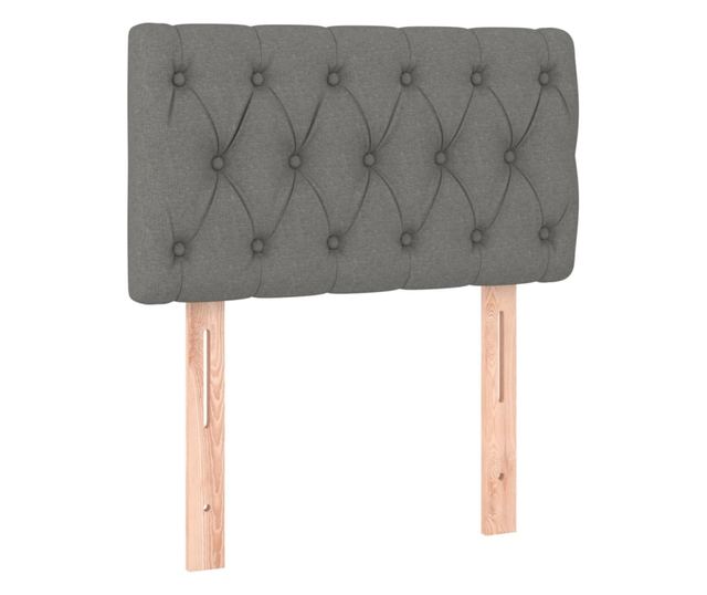 Боксспринг легло с матрак, тъмносиво, 80x200 см, текстил