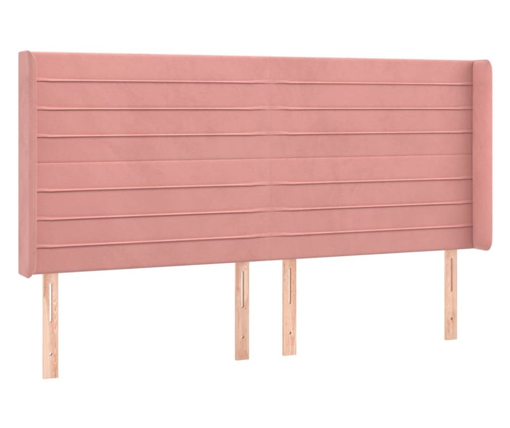 Box spring postel s matrací a LED růžová 200x200 cm samet - 13