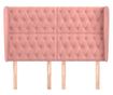 Wezgłowie łóżka z bocznymi skrzydłami, różowe, 147x23x118/128 cm, aksamit