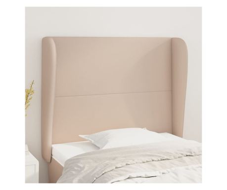 Κεφαλάρι Κρεβατιού Cappuccino με Φτερά 93x23x118/128 εκ. Οικολογικό Δέρμα