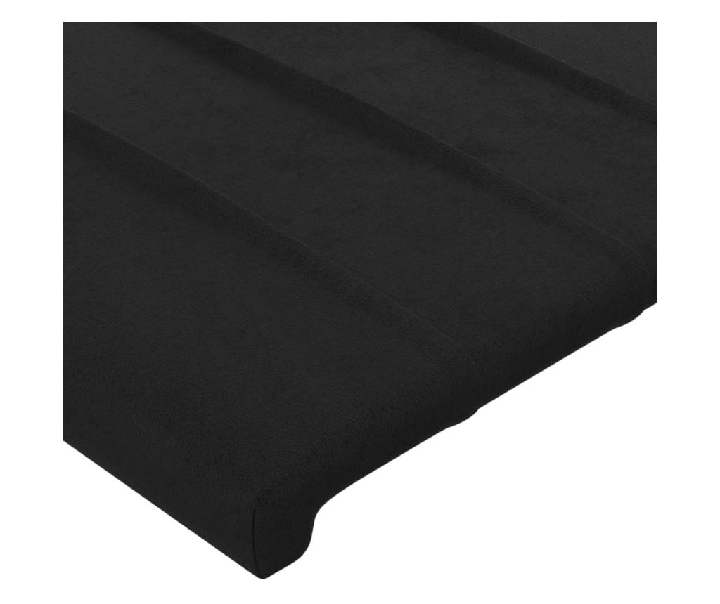 LED uzglavlje za krevet, crno, 144x5x118/128 cm, baršun - 5