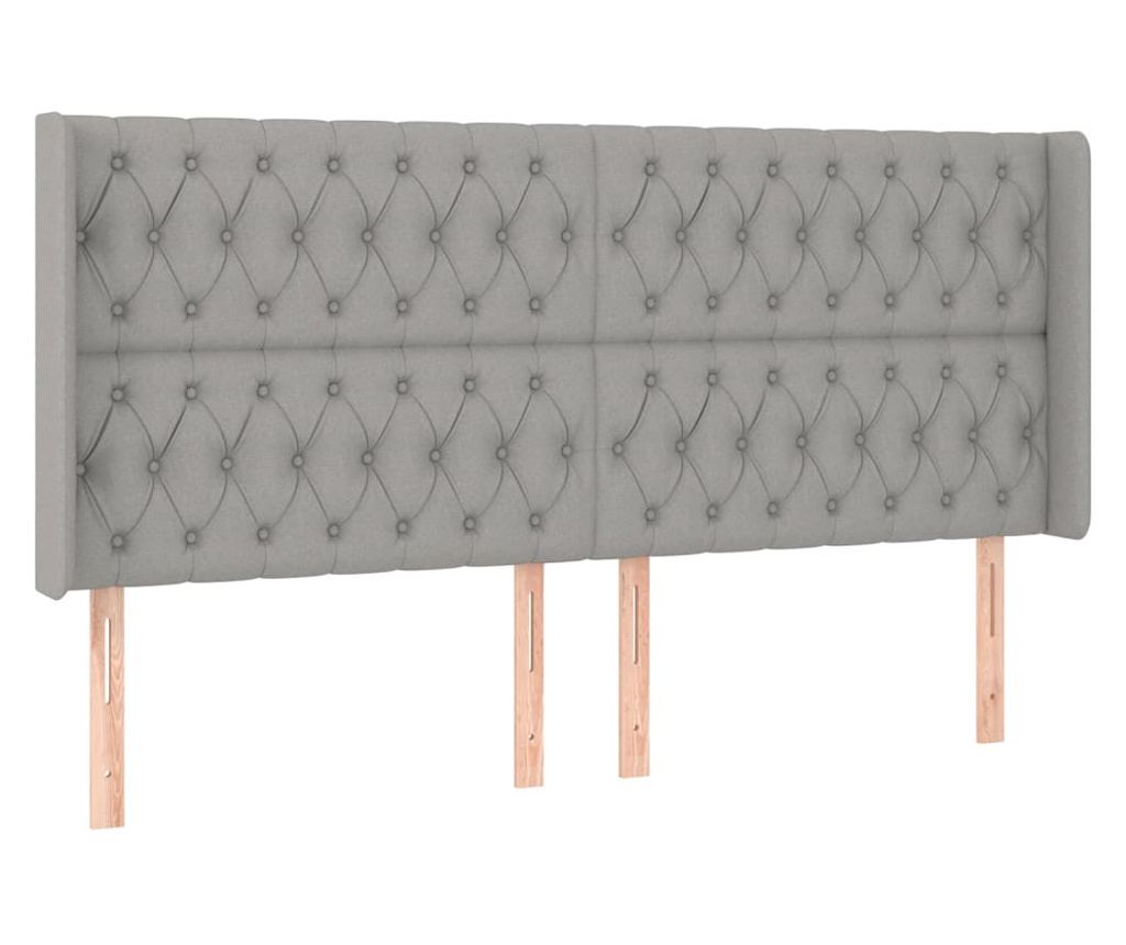 Легло с пружини, матрак и LED осветление, светло сиво, 200x200 см, текстил - 7