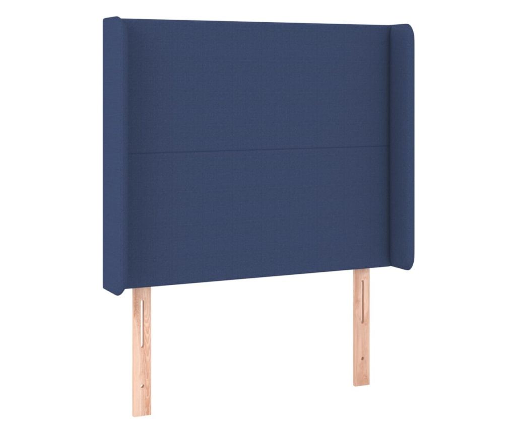 Боксспринг легло с матрак, синьо, 90x200 см, текстил - 6