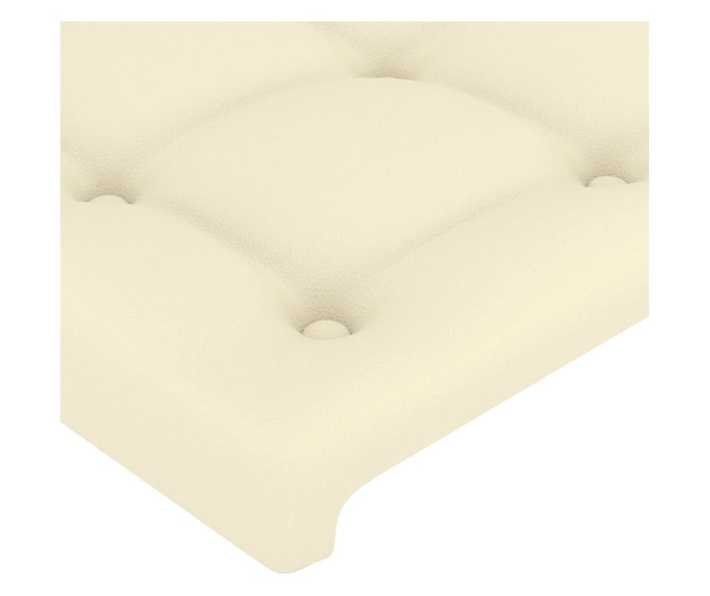 LED fejtámla, krém, 200x5x118/128 cm, műbőr - 5