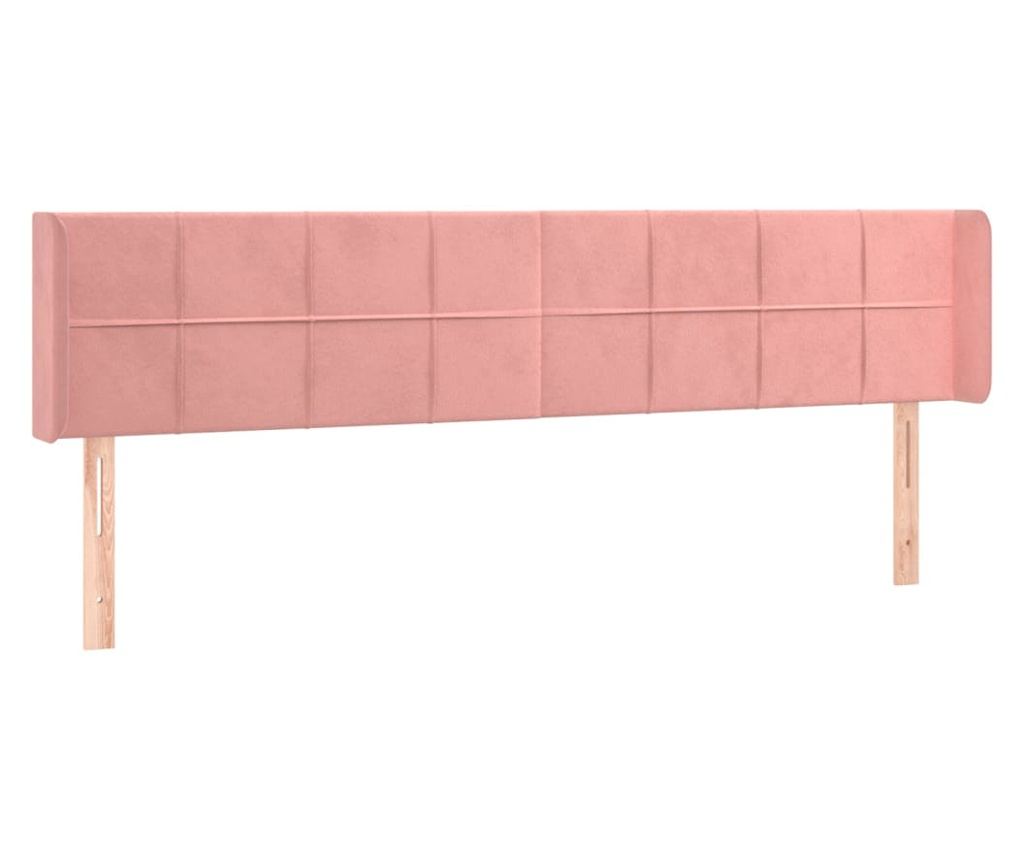 LED vzglavje, roza, 163x16x78/88 cm, žamet - 3