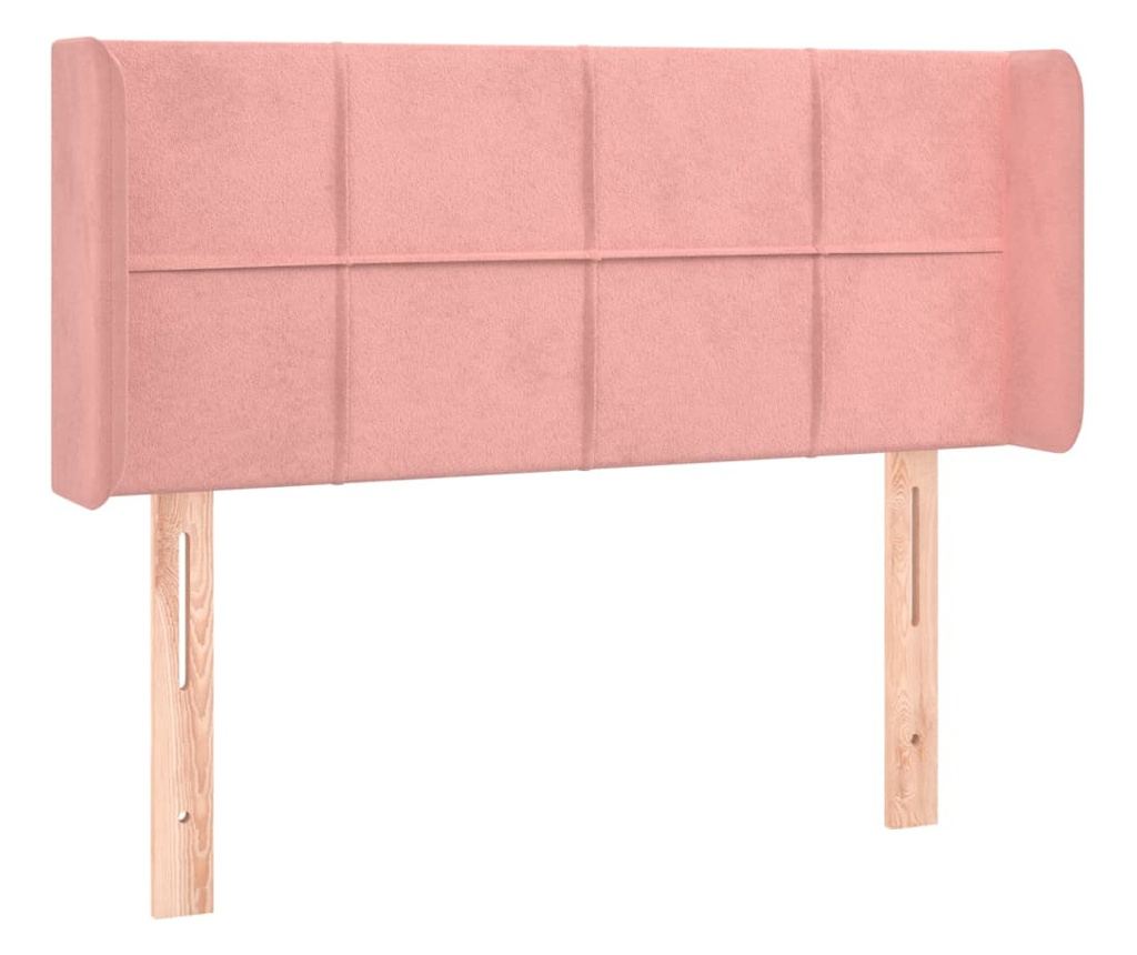Tăblie de pat cu LED, roz, 83x16x78/88 cm, catifea - 3