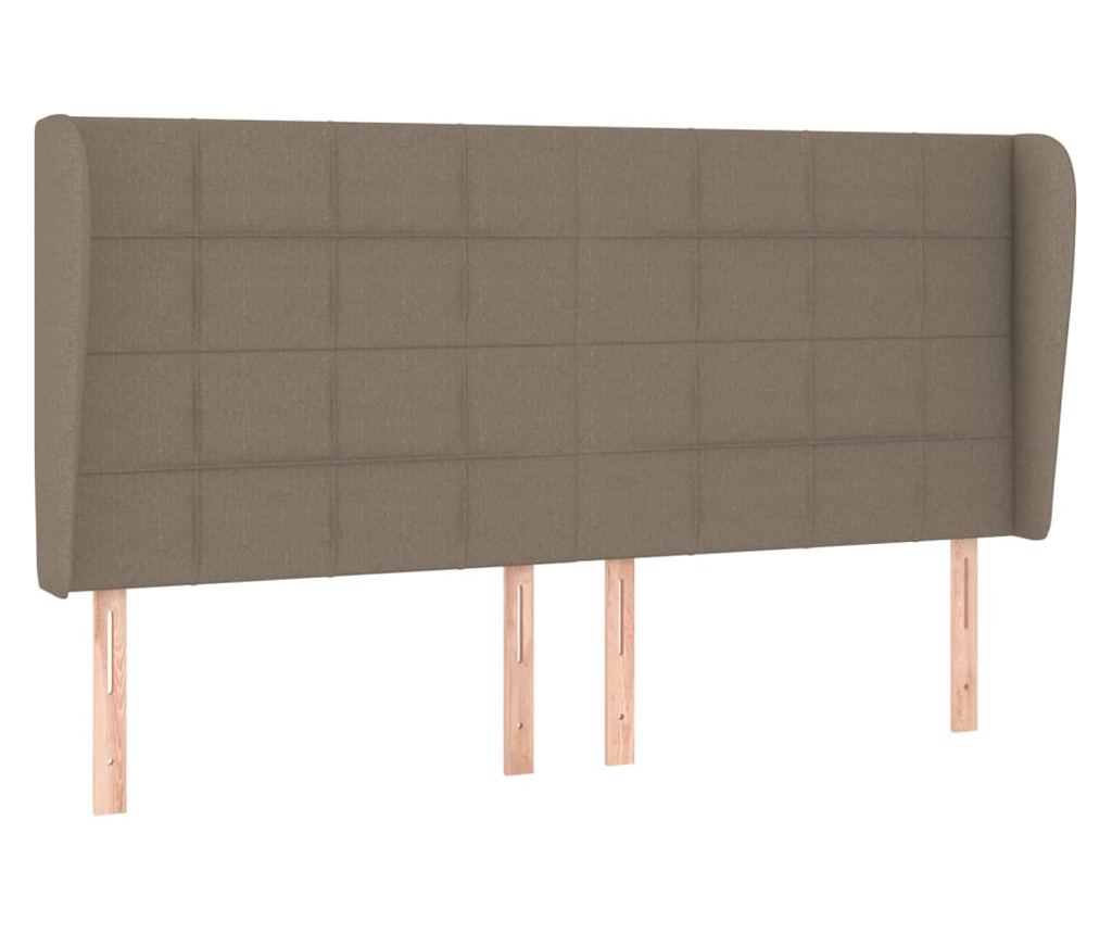 Box spring κρεβάτι με στρώμα, ταμπά γκρι, 160x200 εκ. υφαντό υλικό - 6