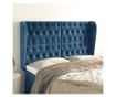 Tăblie pat cu urechi albastru închis 147x23x118/128 cm catifea