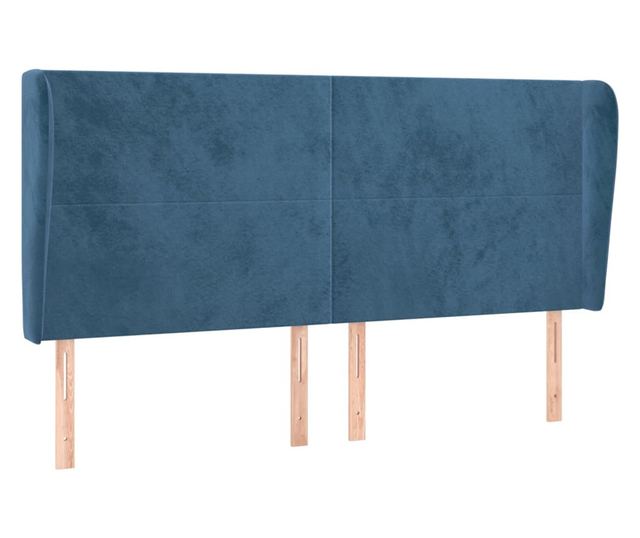 Tăblie pat cu urechi albastru închis 163x23x118/128 cm catifea