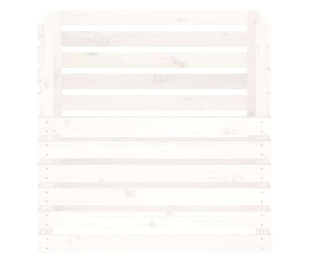 Komposter bijeli 80 x 80 x 78 cm od masivne borovine