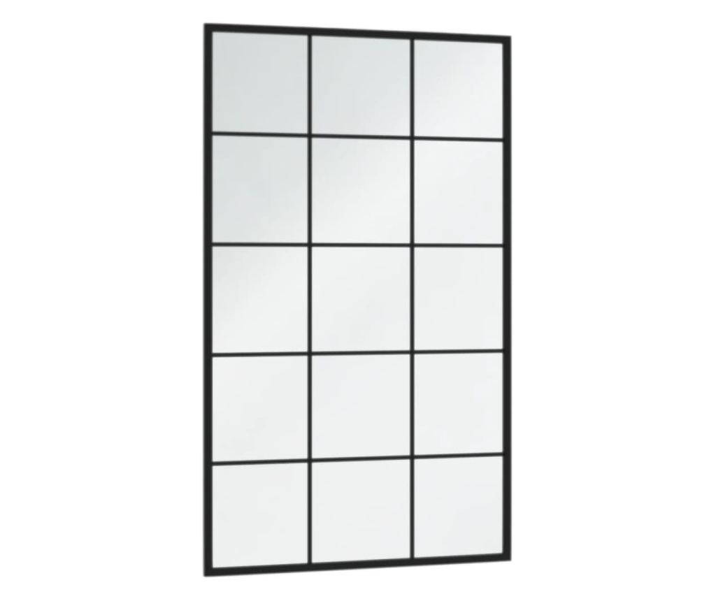Oglinzi de perete, 4 buc., negru, 100x60 cm, metal - 3