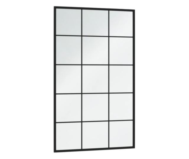 Стенни огледала, 4 бр., черни, 100x60 см, метал