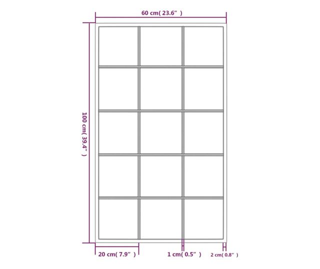 Стенни огледала, 3 бр., Черни, 100x60 см, Метал