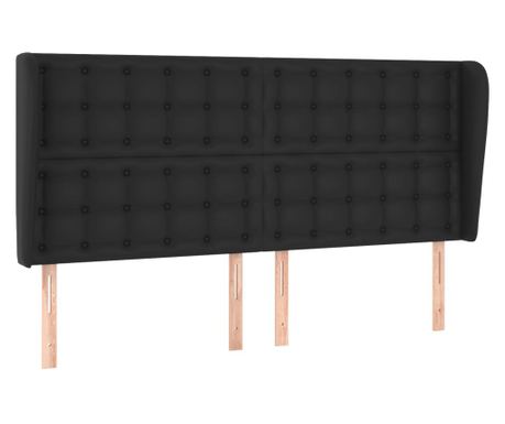 Čelo postele typu ušák černé 203x23x118/128 cm umělá kůže 