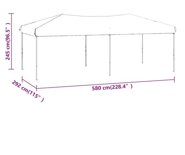 kék összecsukható rendezvénysátor 3 x 6 m