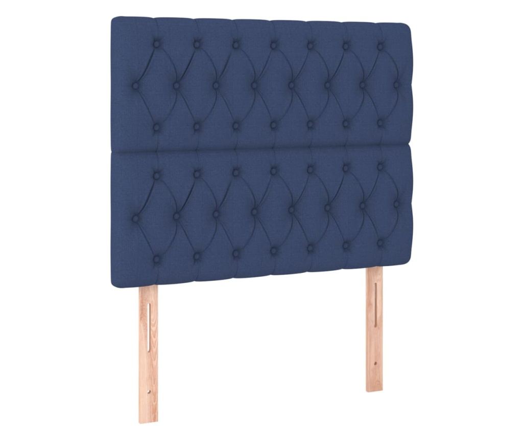 Легло с пружини, матрак и LED, синьо, 120x200 см, текстил - 7