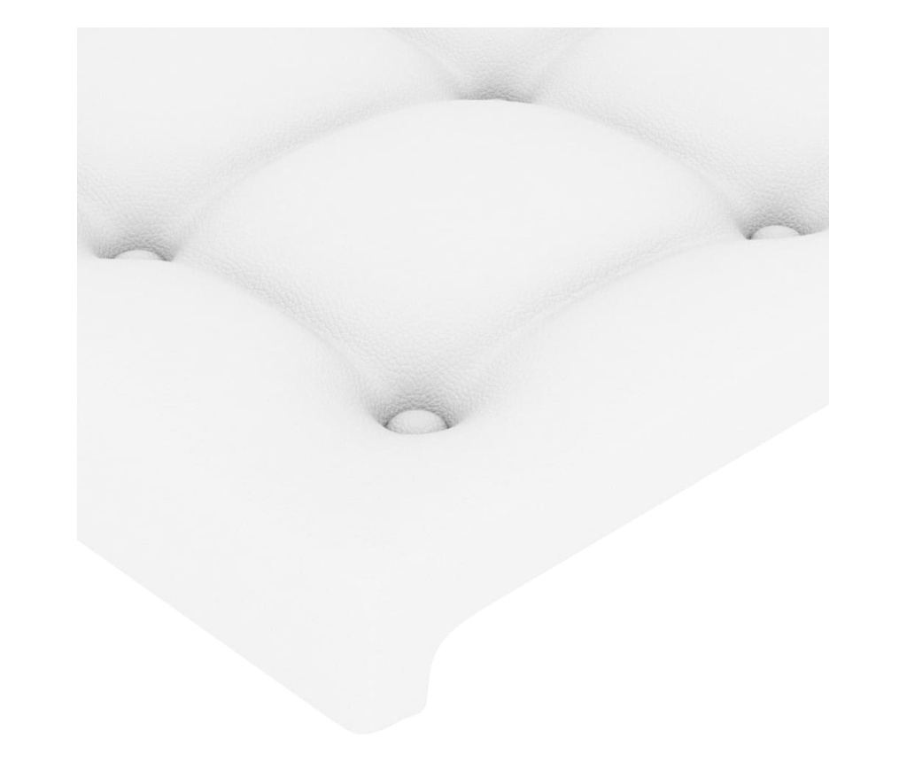 Рамка за легло с табла, бяла, 200x200 см, изкуствена кожа - 16