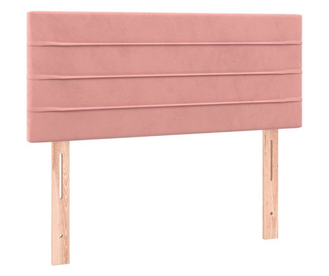 Боксспринг легло с матрак, розово, 90x200 см, кадифе