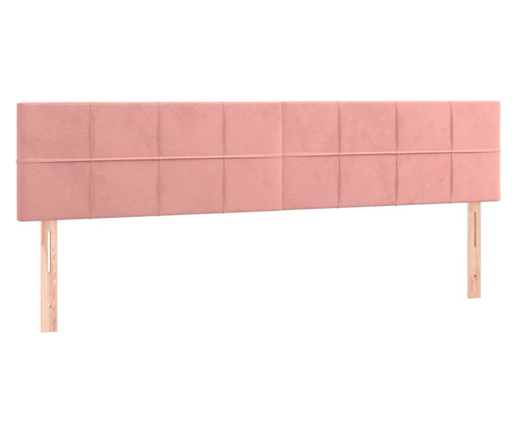 Боксспринг легло с матрак, розово, 200x200 см, кадифе - 6