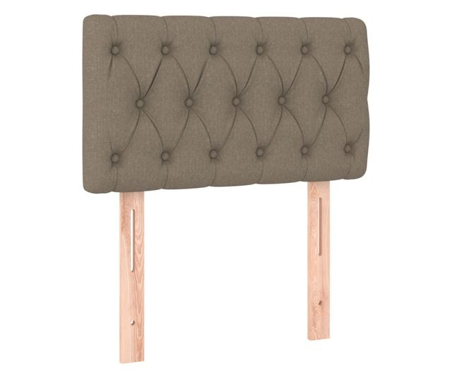 Боксспринг легло с матрак, таупе сиво, 80x200 см, текстил