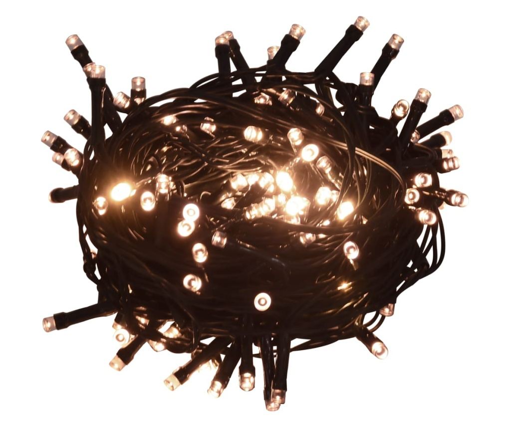 Instalație cu 300 LED-uri, alb cald, 30 m, PVC - 2