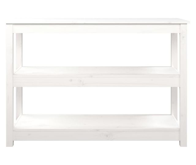 Masă consolă, alb, 110x40x74 cm, lemn masiv de pin
