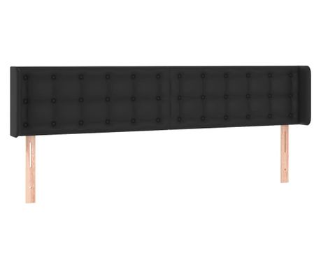 Čelo postele typu ušák černé 203x16x78/88 cm umělá kůže 