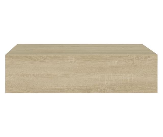 2 db tölgyszínű falra szerelhető fiókos polc 40 x 23,5 x 10 cm