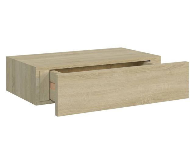 2 db tölgyszínű falra szerelhető fiókos polc 40 x 23,5 x 10 cm