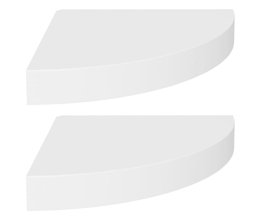 2 db fehér MDF lebegő sarokpolc 25 x 25 x 3,8 cm - 3