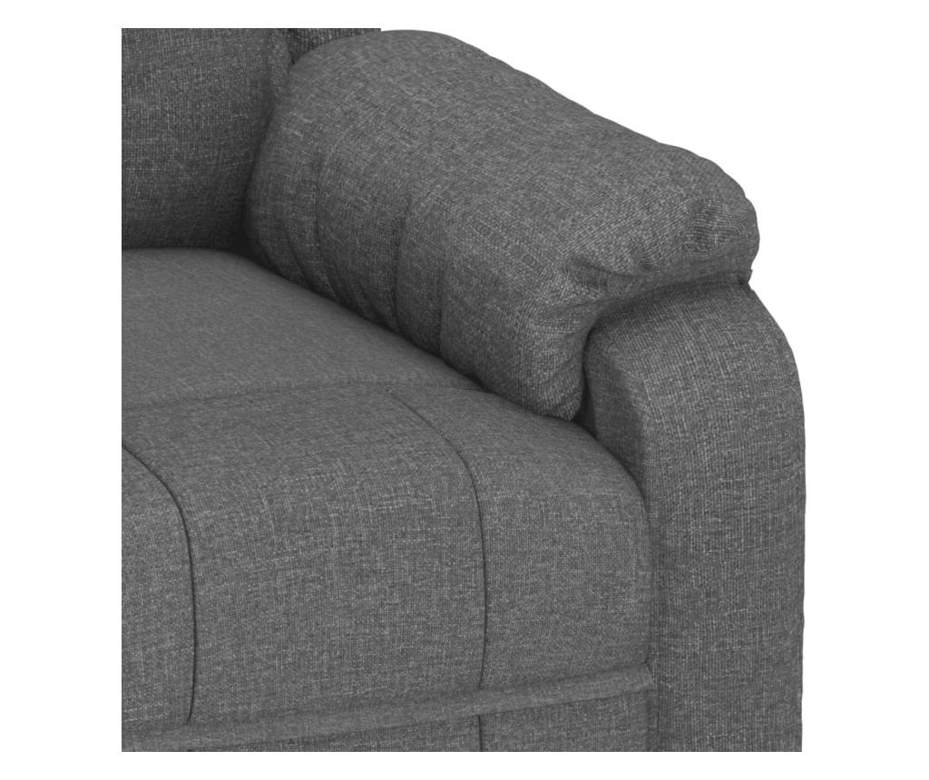 Електрически масажен стол с функция за накланяне, тъмносив, плат - 9