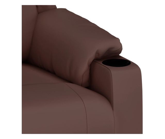 Električna masažna fotelja, smeđa, ekološka koža