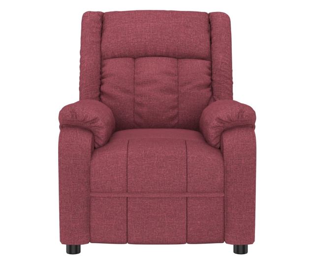 Електрически масажен реклайнер, бордо, текстил