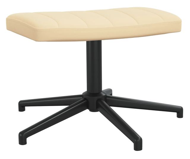 Stolica za opuštanje s tabureom, bijela krem, baršun