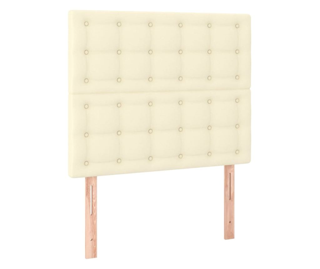 Легло с пружини, матрак и LED, кремаво, 100x200 см, еко кожа - 7