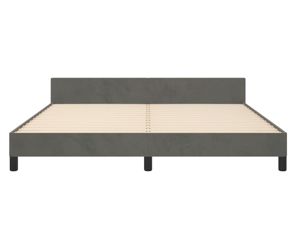 Рамка за легло с табла, тъмносива, 160x200 см, кадифе - 10