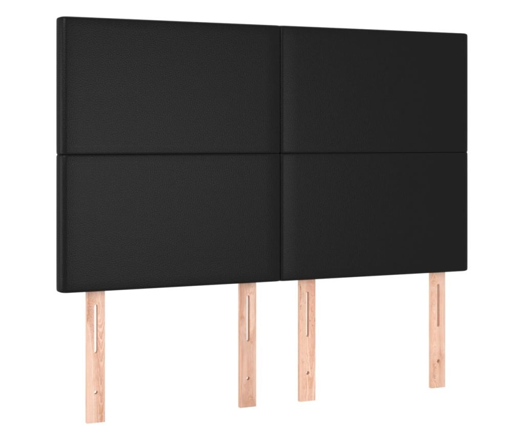 Pat box spring cu saltea, negru, 140x200 cm, piele ecologică - 6