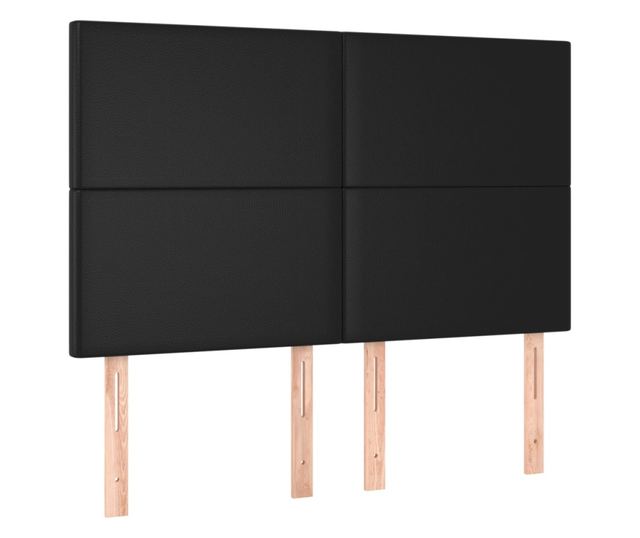 Боксспринг легло с матрак, черна, 140x200 см, изкуствена кожа