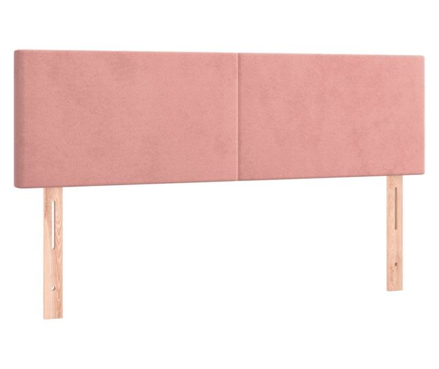 Боксспринг легло с матрак, розово, 140x190 см, кадифе