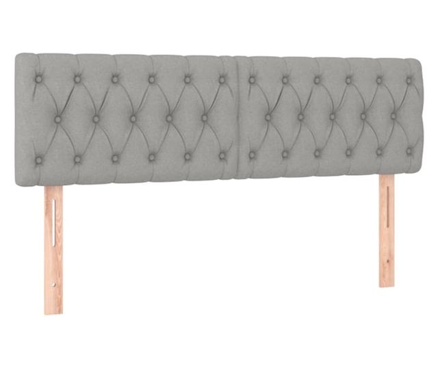 Континентално легло, светло сиво, 140x200 см, текстилен материал