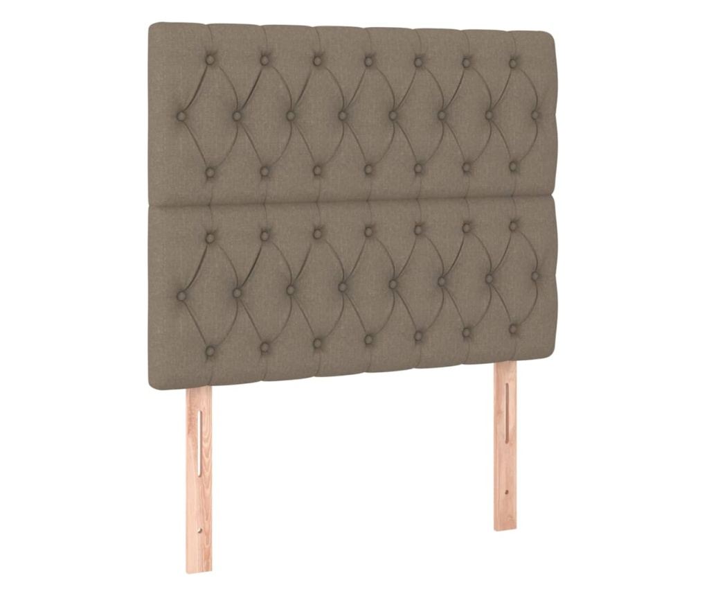 Пружинен легло с матрак и LED, таупе сиво, 100x200 см, текстил - 7