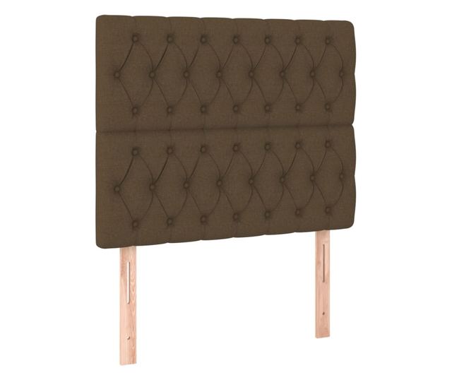 Легло с пружини, матрак и LED, тъмнокафяво, 120x200 см, текстил