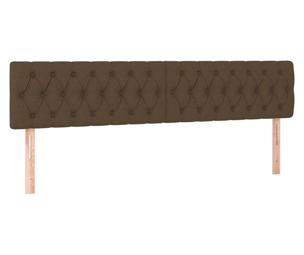 Легло с пружини, матрак и LED, тъмнокафяво, 200x200 см, текстил - 7