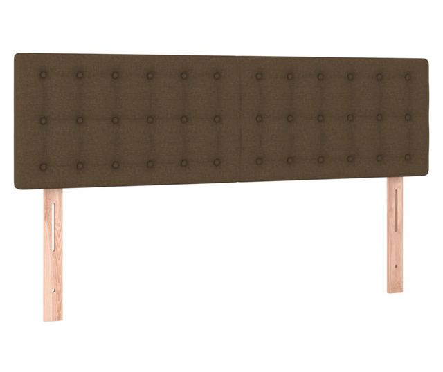 Пружинно легло с матрак и LED, тъмнокафяво, 140x190 см, текстил