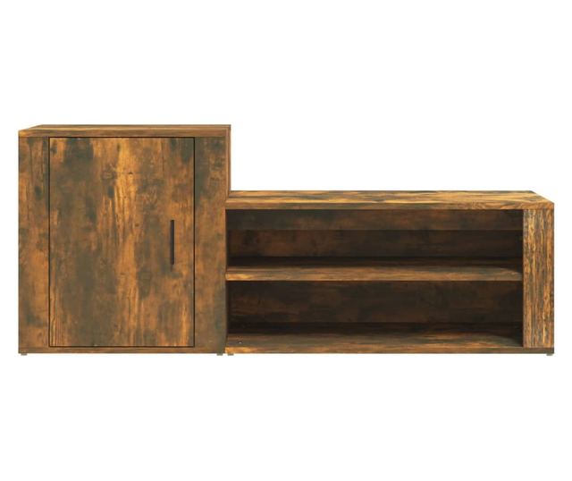 Ormarić za cipele dimljeni hrast 130x35x54 cm konstruirano drvo