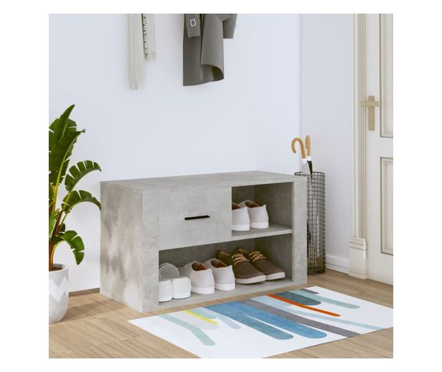 Ormarić za cipele boja betona 80x35x45 cm konstruirano drvo